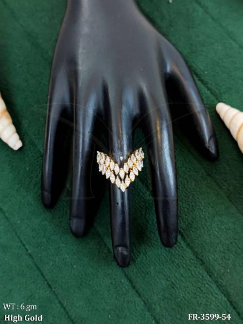 Stylish American Diamond Open Finger Ring