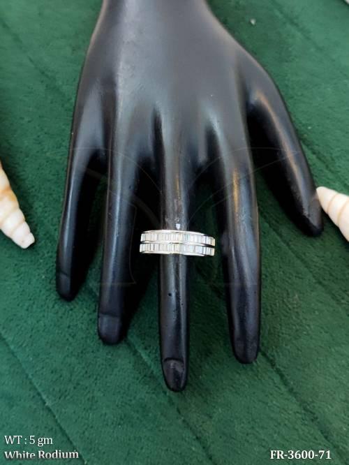 American Diamond Double Line Designer Finger Ring