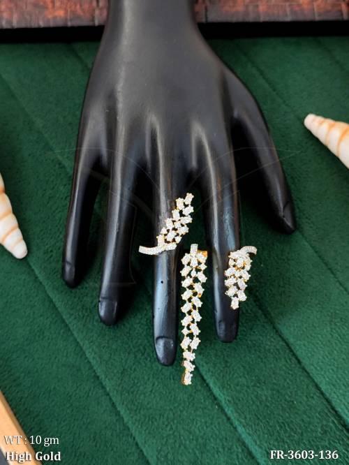Elegant American Diamond Leaf Style Ring for Women