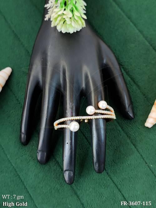 Stylish Pearl High Gold  Open Ring for Women