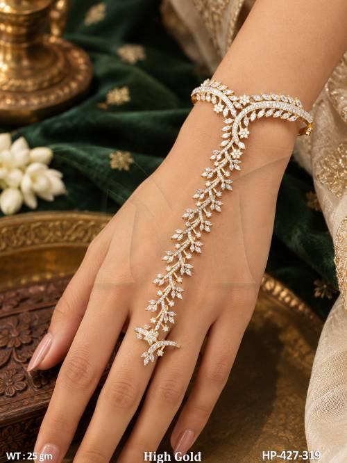 High Gold American Diamond Haath Paan