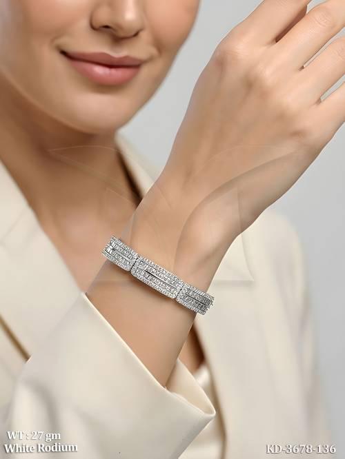 Fancy American Diamond Premium Openable Kada