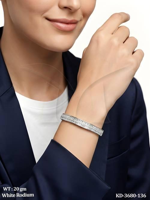 Premium White Rhodium Party Wear Kada