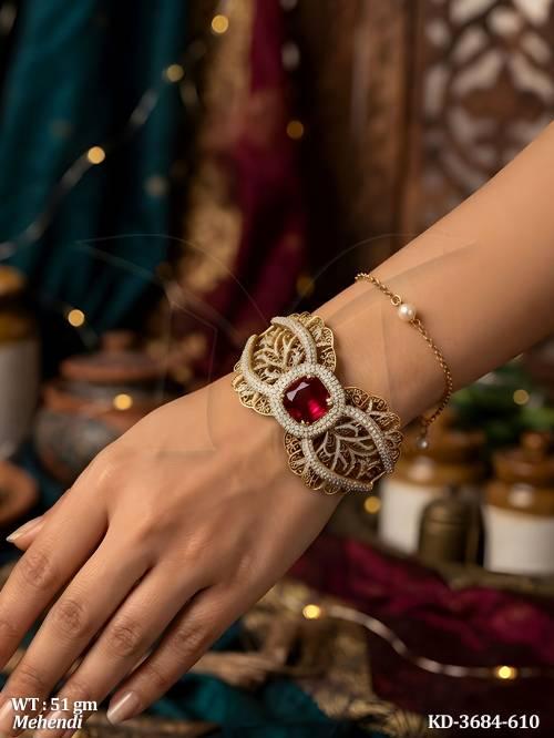 Luxury Mehendi Polish American Diamond Kada