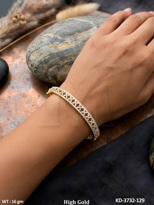 High Gold American Diamond Design Kada for Women