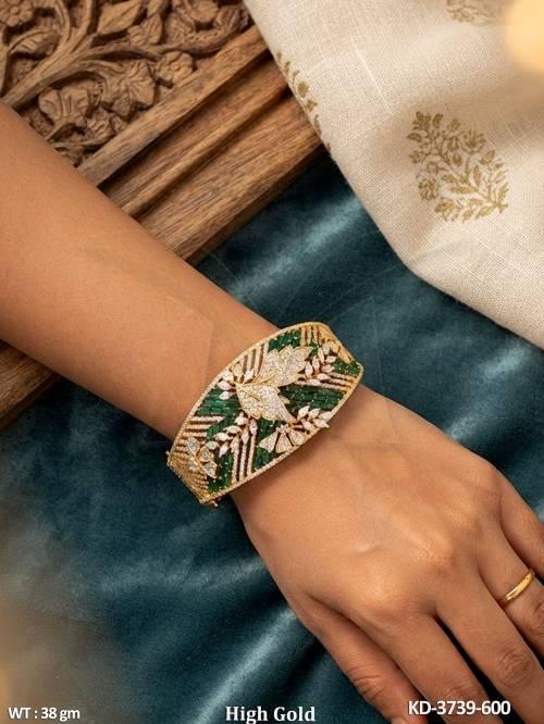 American Diamond Leaf Design  Kada