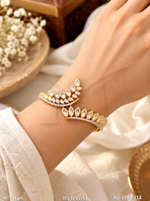 american-diamond-high-gold-polish-leaf-design-kada