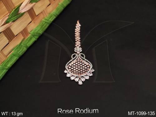Beautiful Cz Ad Full Stones Fancy Design Party wear Beautiful Maang Tikka