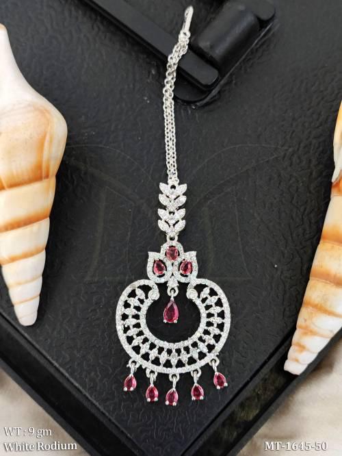 Traditional AD Maang Tikka Fancy Party Wear — MT-1645-50
