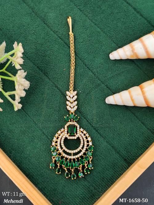American Diamond Fancy Designer Maang Tikka — MT-1658-50
