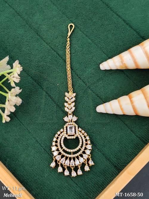American Diamond Fancy Designer Maang Tikka — MT-1658-50