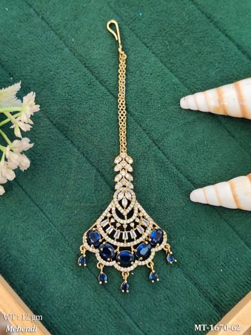 Elegant American Diamond Festive Wear Maang Tikka