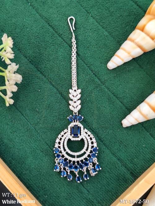 Designer American Diamond Festive Wear Maang Tikka