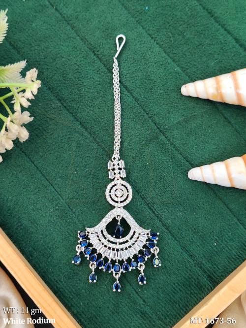 Fancy AD Stone Chand Style Maang Tikka for Women