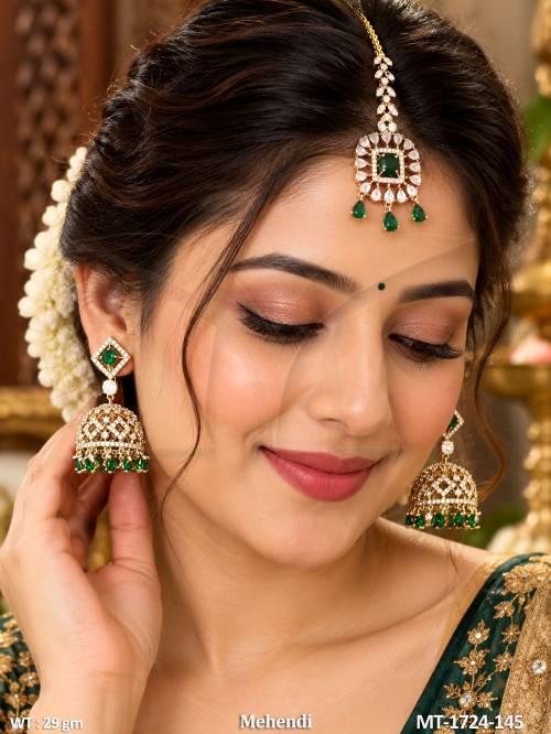American Diamond Full Stone Fancy Jhumka Set