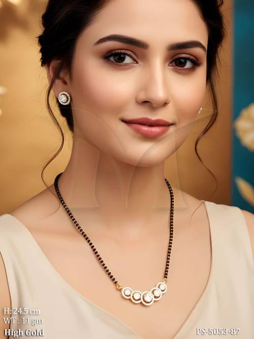 American Diamond Circle Mangalsutra Set