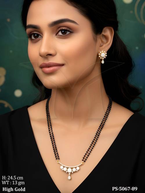 American Diamond Elegant Mangalsutra Set High Gold Daily Wear