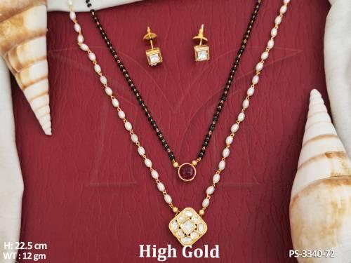American diamond Jewellery High Gold Polish Designer Ad Mangalsutra 
