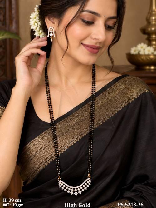 american-diamond-floral-mangalsutra-pendant-set