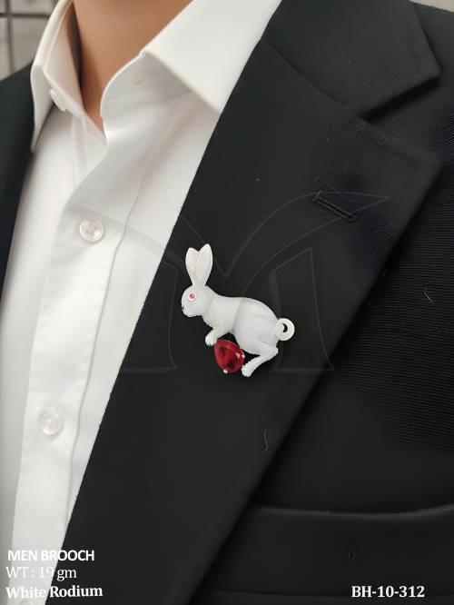 American Diamond Rabbit Designer Men’s Brooch