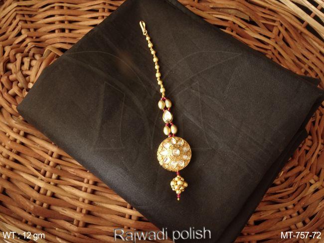 artificial maang tikka paan flower ad diamond