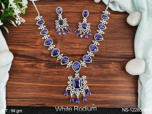white-rodium-polish-fancy-design-party-wear-beautiful-cz-ad-stones-american-diamond-necklace-set