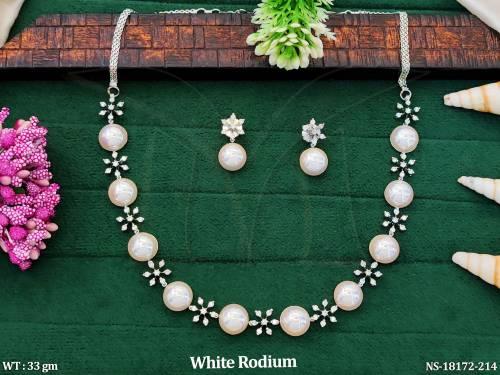 american-diamond-white-rodium-polish-party-wear-necklace-set-