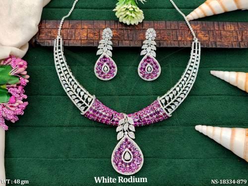 beautiful-designer-white-rodium-polish-short-necklace-set-