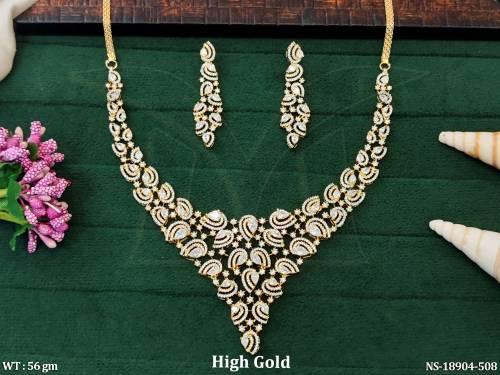 AD CZ Full Stone Designer Necklace Set