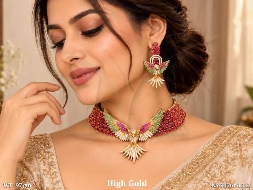 Traditional Multicolor Peacock Style Necklace Set