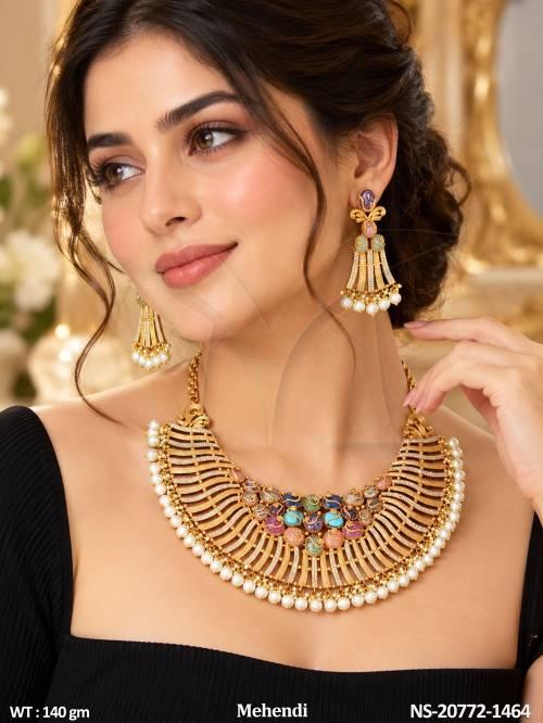 Royal Mehendi Polish Kundan Necklace Set