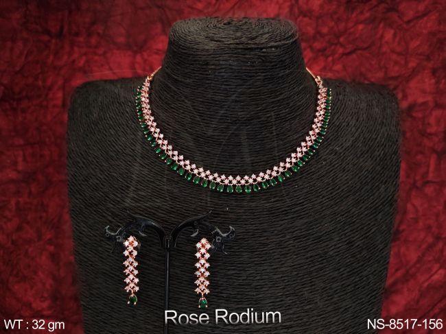 Cz / AD full Stones Beautiful Party wear Choker Necklace Set