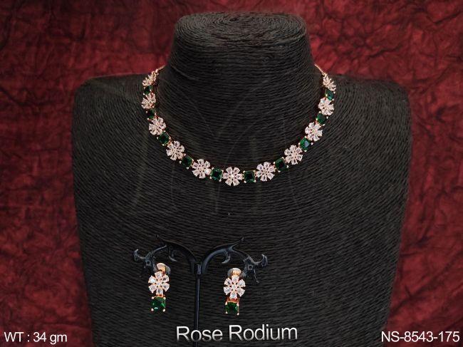Beautiful Cz / AD full Stones Party wear Designer Necklace Set
