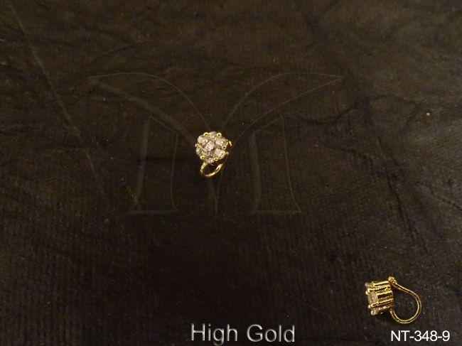 flower delicate style white stone cz nath