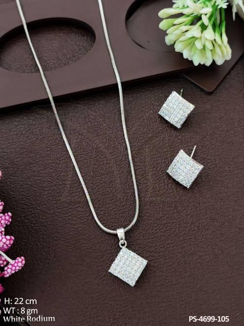 american-diamond-white-rodium-cz-stone-party-wear-pendant-set-