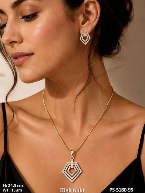 Triple Layer Square Necklace Set