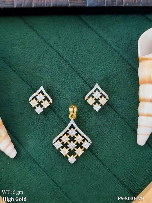 Elegant Designer Pendant Set with Stud Earrings