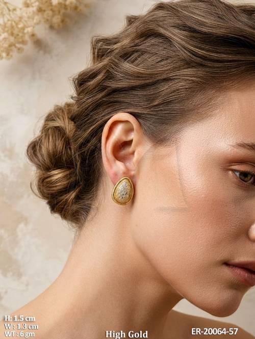 Glamorous Pavé Leaf Shape Designer Earrings