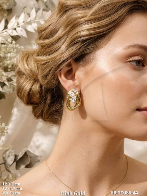 Designer Full Stone High Gold Earrings