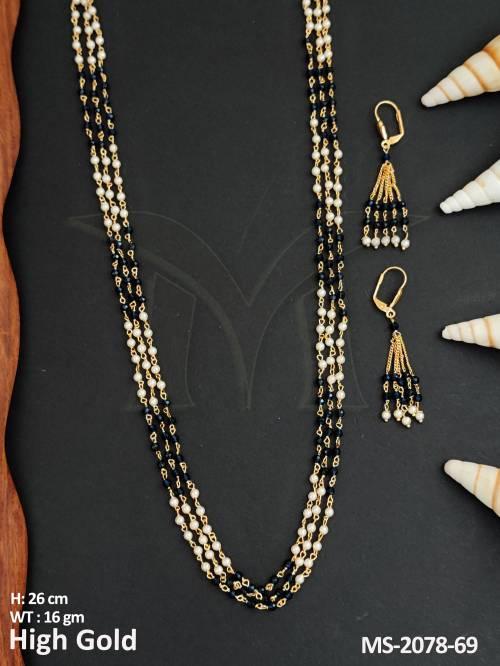Antique Jewellery Designer High Gold Polish  Mala set    — MS-2078-69