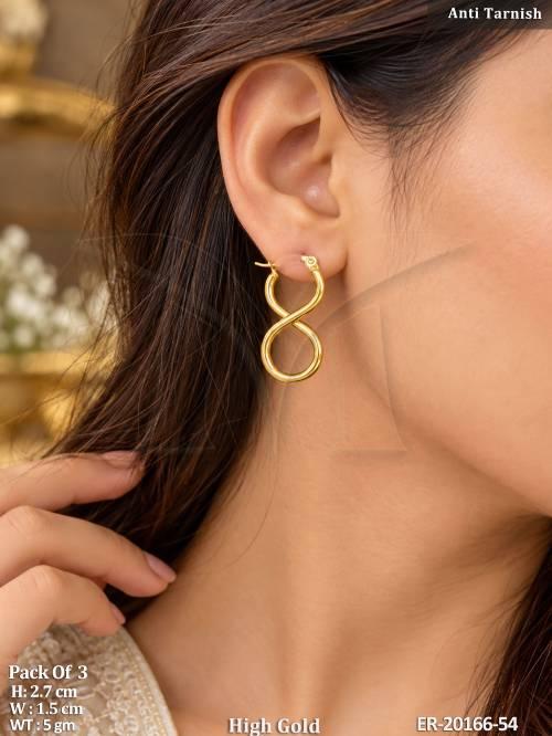 Stylish Infinity Design Anti Tarnish Gold Earrings