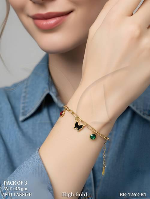 Anti Tarnish Butterfly Link Bracelet Stylish Daily Wear Accessory