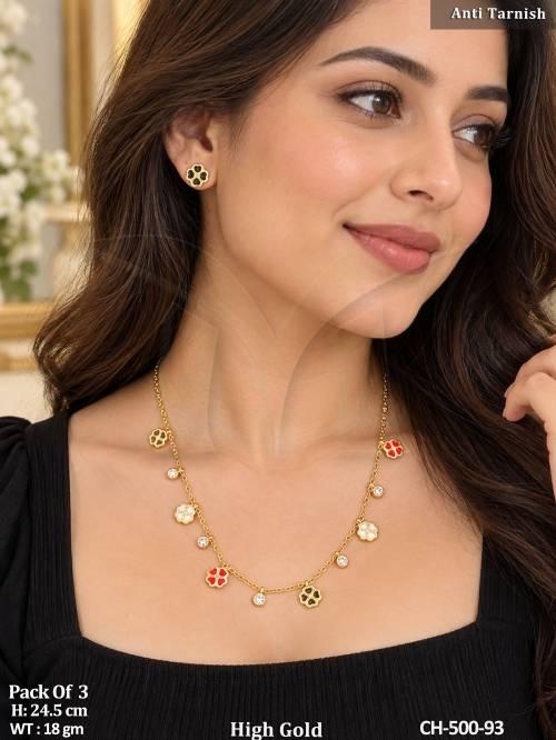 beautiful-high-gold-flower-chain-with-earrings-set