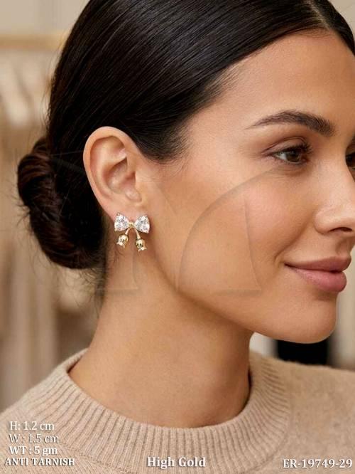 Beautiful Crystal Bow Party Wear Earrings for Women