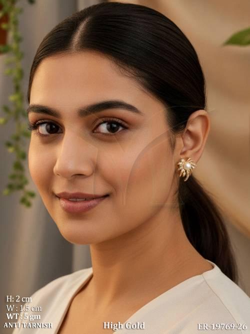 Elegant Pearl Anti Tarnish Designer Earrings
