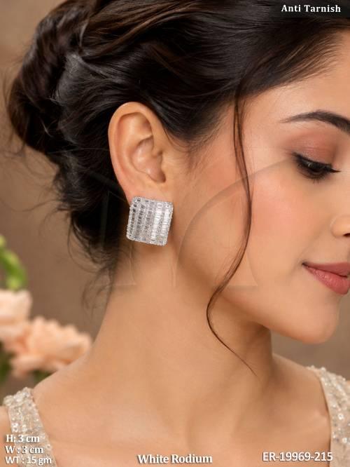 American Diamond White Stone Designer Earrings