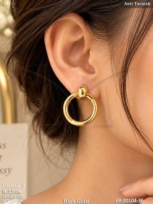 Anti Tarnish Circular Hoop Earrings