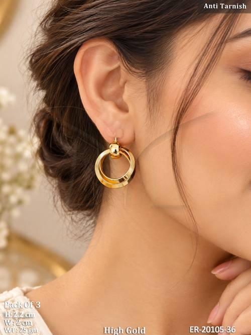 Anti Tarnish Designer Hoop Earrings