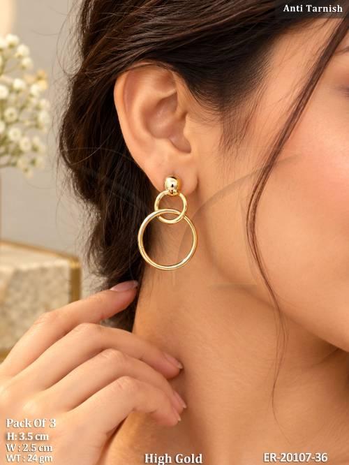 Modern Linked Circle Statement Earrings