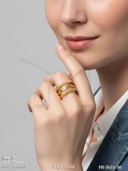Elegant High Gold Modern Statement Ring
